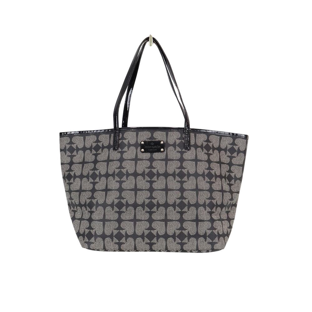 Kate Spade Ace of Spades Harmony Pebbled Coated Canvas Black Large Tote Bag